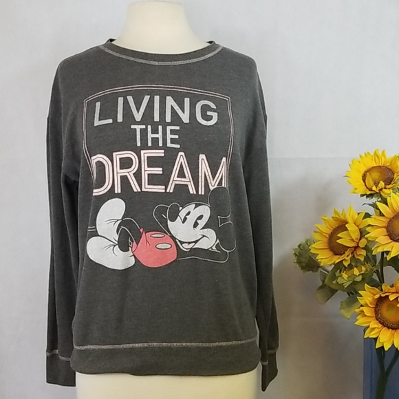 Disney Other - DISNEY sleep top MICKEY PRINT gray knit L/S